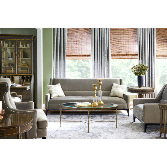 Ovalt Buckingham soffbord i mahogny
