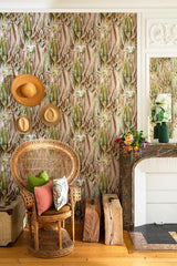 Calathea room setting — Pierre Frey wallpaper