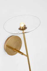 Calvino Large Tail Vägglampa — Ian K. Fowler for Visual Comfort & Co. — Hand-Rubbed Antique Brass with Clear Glass detaljbild