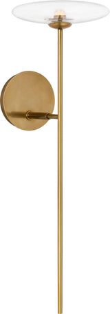 Calvino Large Tail Vägglampa — Ian K. Fowler for Visual Comfort & Co. — Hand-Rubbed Antique Brass with Clear Glass