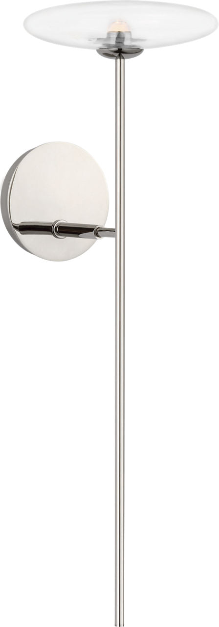 Calvino Large Tail Vägglampa — Ian K. Fowler for Visual Comfort & Co. — Polished Nickel with Clear Glass