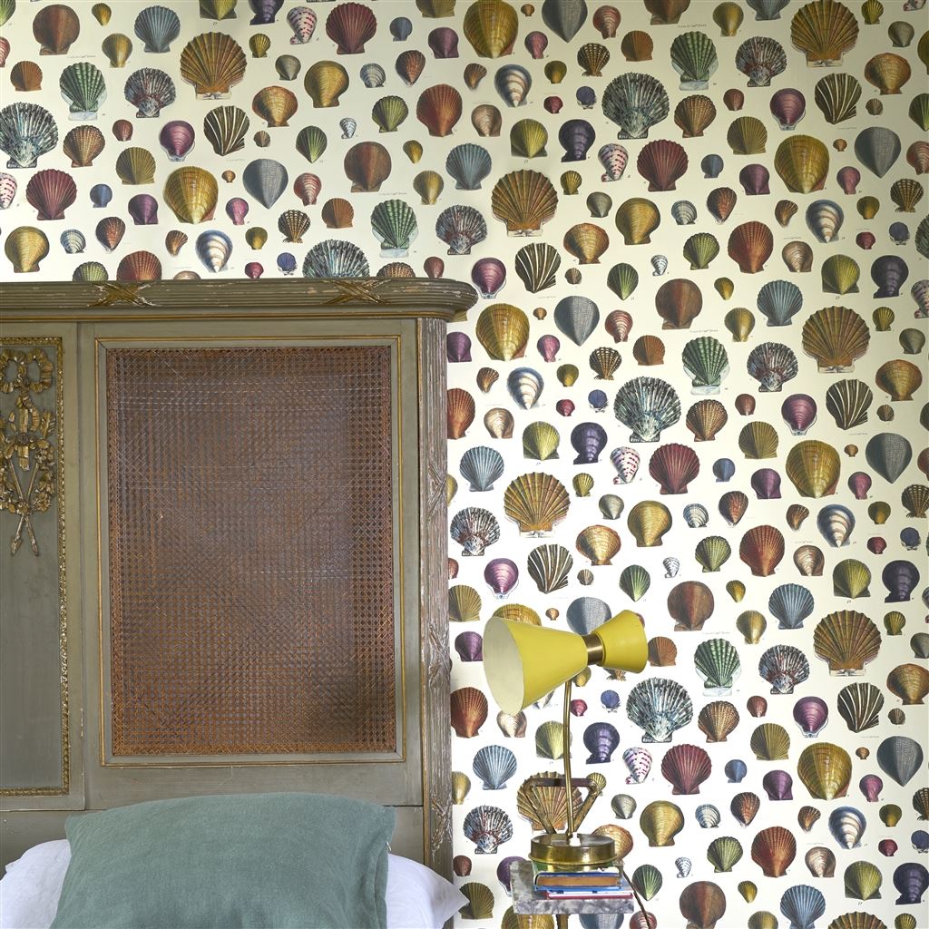 Captain Thomas Browns Shells Sepia Tapet — Designers Guild i miljö