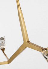 Carraig 52" 5 Light Takkrona — Waterford for Visual Comfort & Co. — Natural Brass with Clear Crystal detaljbild