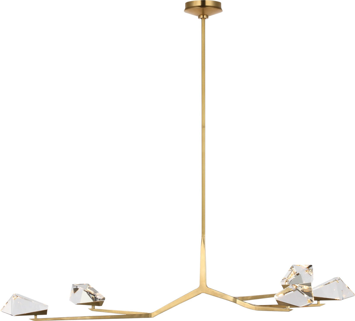 Carraig 52" 5 Light Takkrona — Waterford for Visual Comfort & Co. — Natural Brass with Clear Crystal