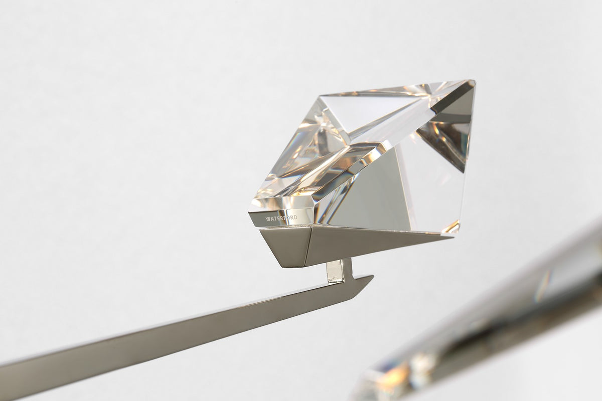 Carraig 52" 5 Light Takkrona — Waterford for Visual Comfort & Co. — Polished Nickel with Clear Crystal detaljbild