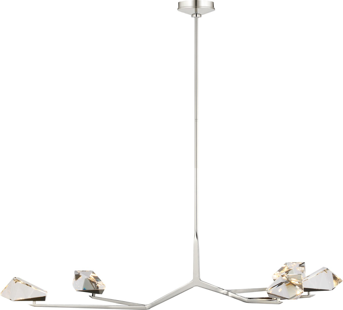 Carraig 52" 5 Light Takkrona — Waterford for Visual Comfort & Co. — Polished Nickel with Clear Crystal