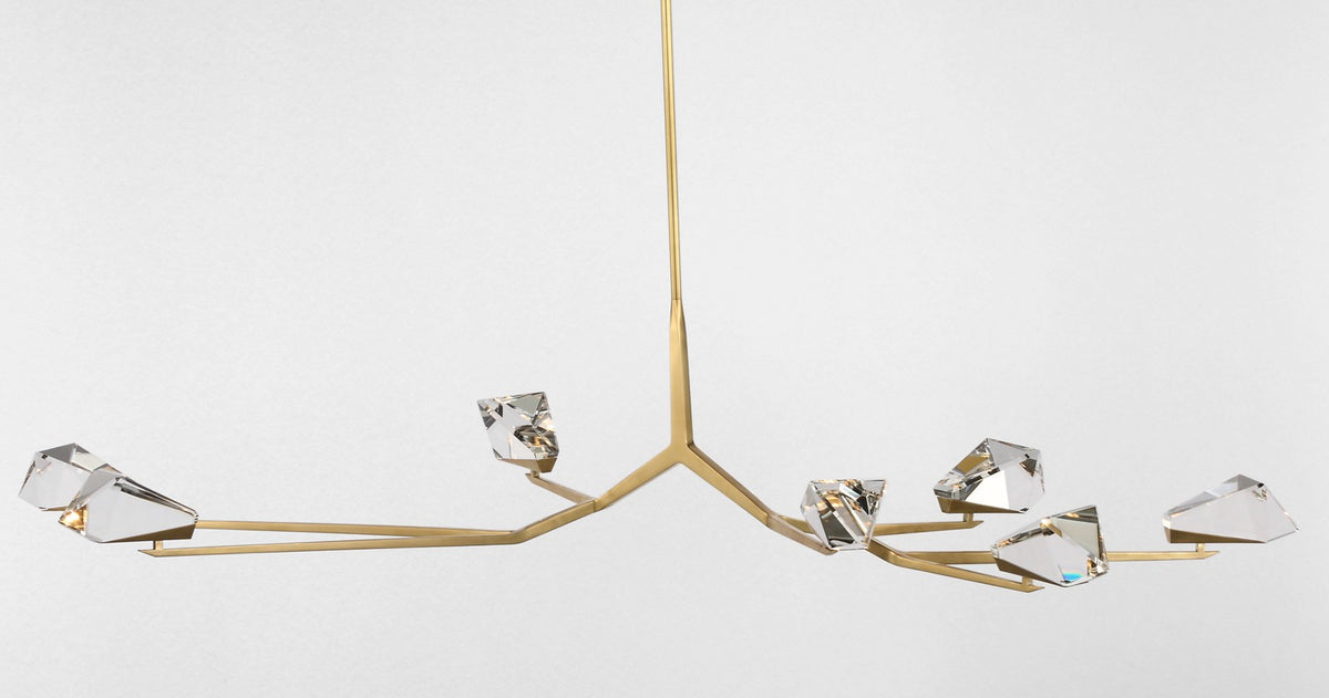 Carraig 63" 7 Light Takkrona — Waterford for Visual Comfort & Co. — Natural Brass with Clear Crystal detaljbild