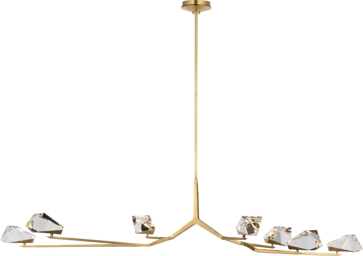Carraig 63" 7 Light Takkrona — Waterford for Visual Comfort & Co. — Natural Brass with Clear Crystal