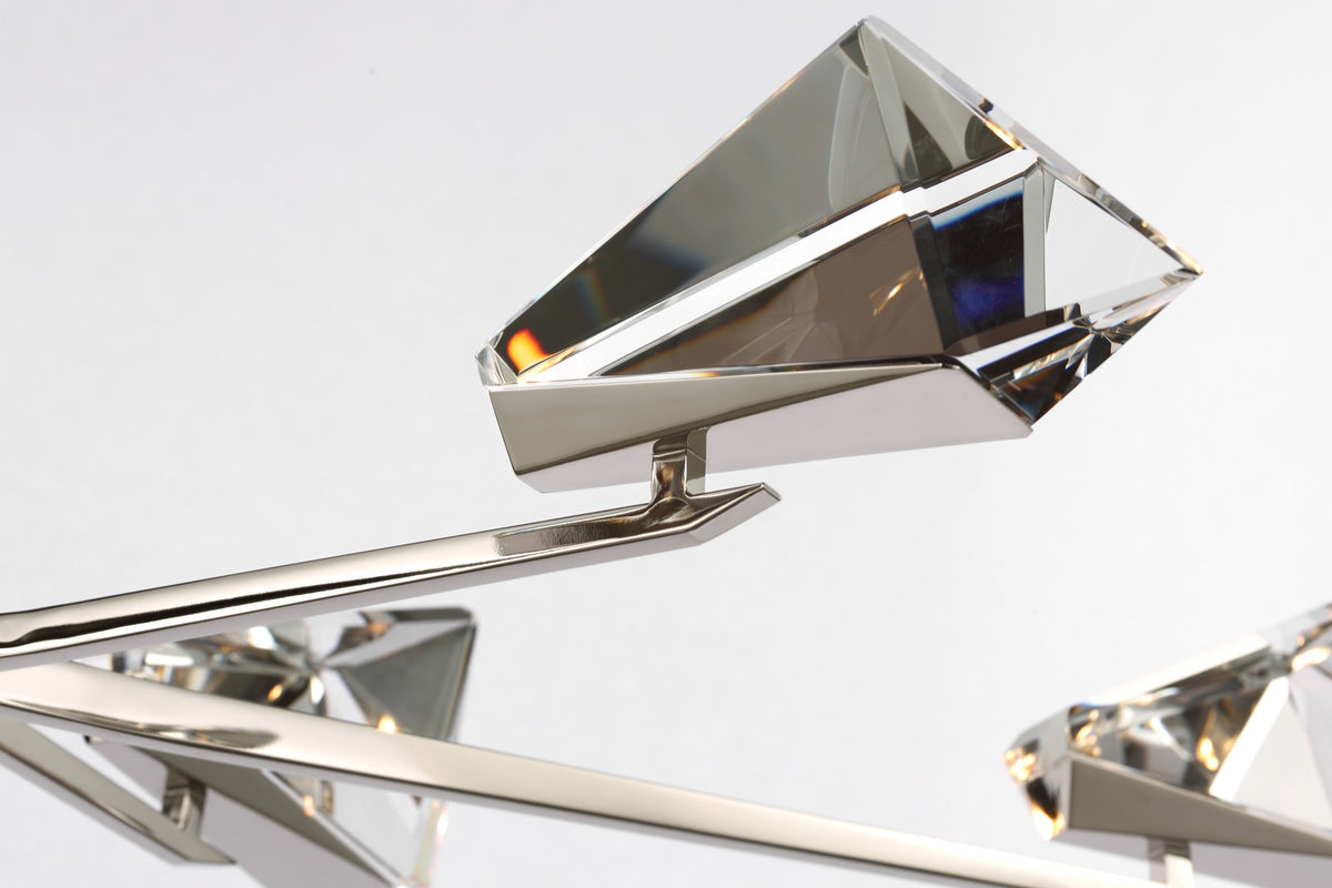 Carraig 63" 7 Light Takkrona — Waterford for Visual Comfort & Co. — Polished Nickel with Clear Crystal detaljbild