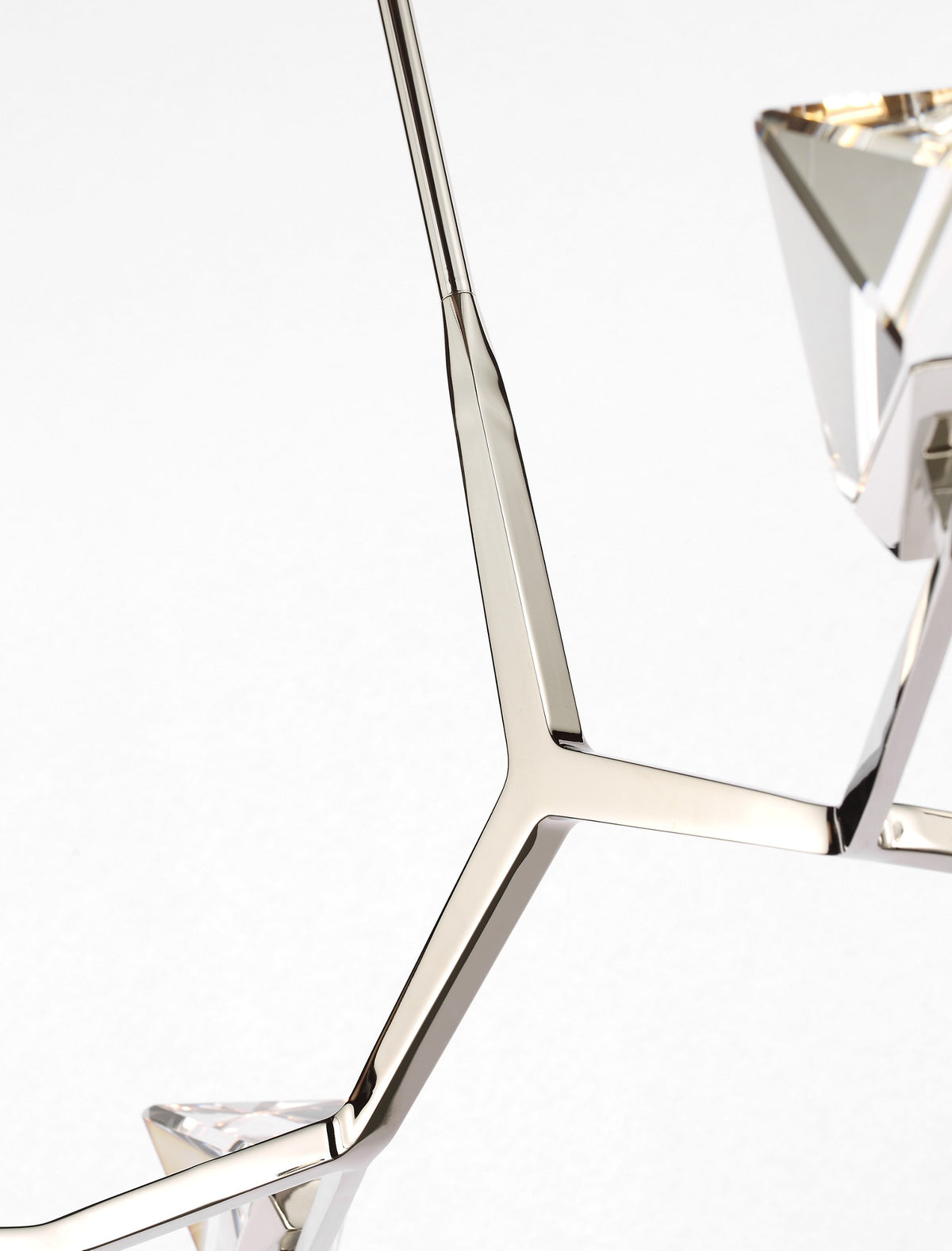 Carraig 63" 7 Light Takkrona — Waterford for Visual Comfort & Co. — Polished Nickel with Clear Crystal detaljbild