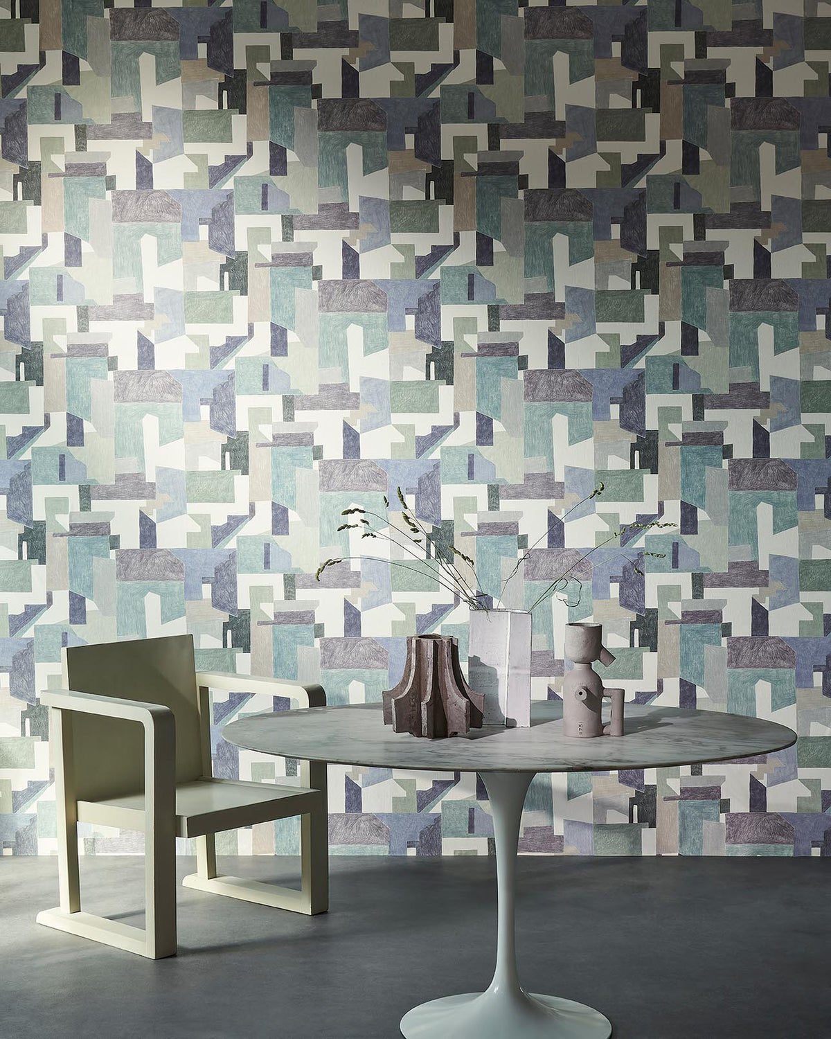 Castellaras room setting — Pierre Frey wallpaper