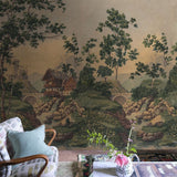 Castle Scene 1 Forest Tapet — Designers Guild i miljö