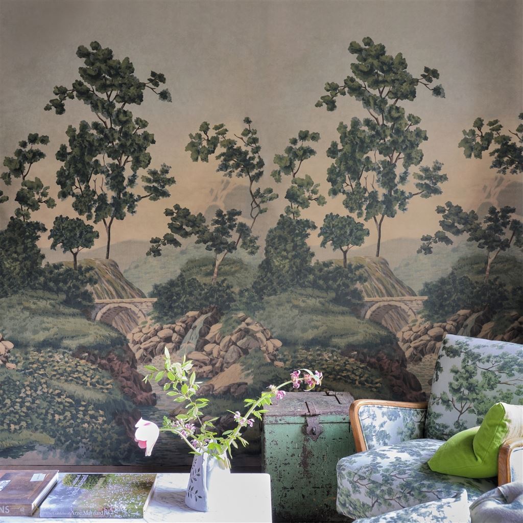 Castle Scene 2 Forest Tapet — Designers Guild i miljö