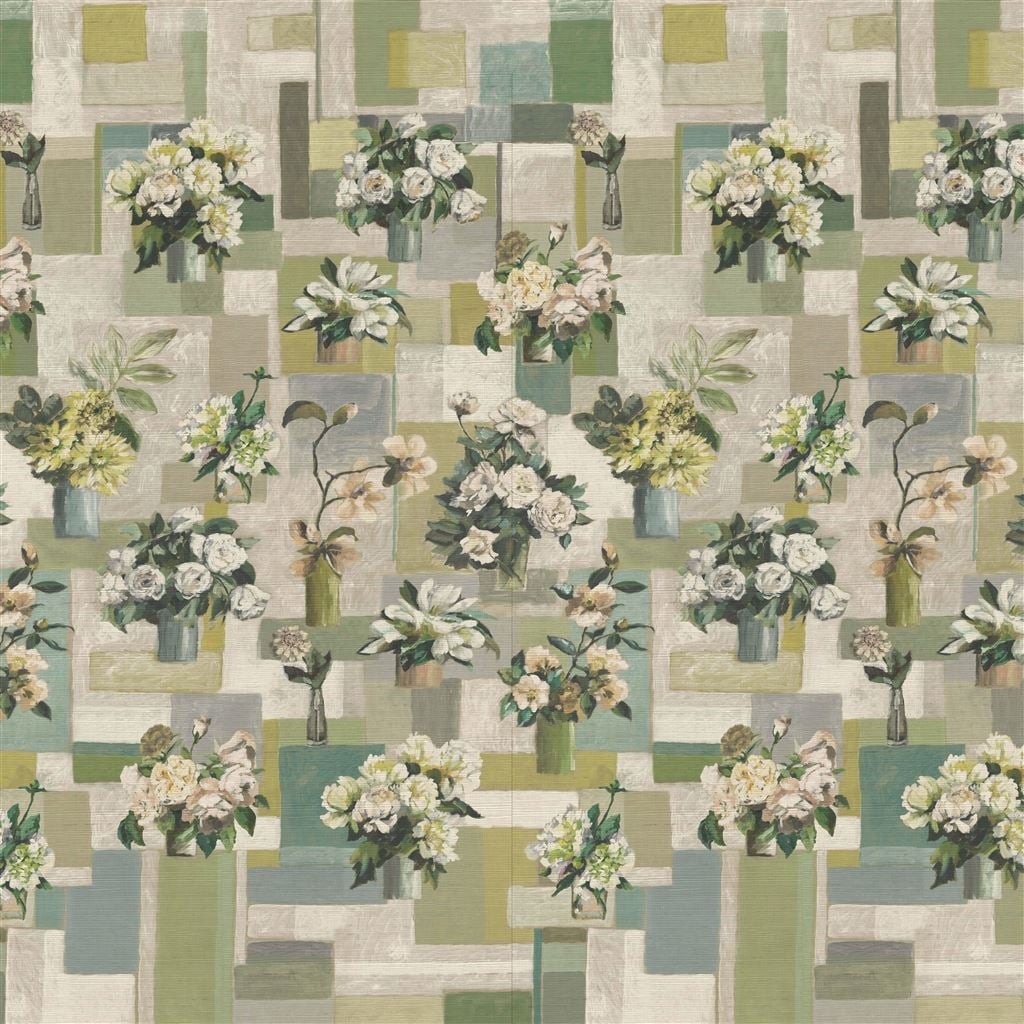 Celadon Vase Grasscloth Celadon 01 — Designers Guild tapet