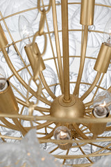 Talia 46" Takkrona — Julie Neill for Visual Comfort & Co. — Gild and Clear Swirled Glass detaljbild