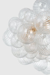 Talia 63" Ring Takkrona — Julie Neill for Visual Comfort & Co. — Gild and Clear Swirled Glass detaljbild