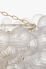 Talia 46" Takkrona — Julie Neill for Visual Comfort & Co. — Gild and Clear Swirled Glass detaljbild