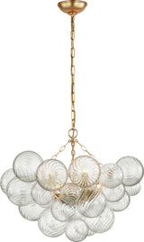 Talia Medium Chandelier — Julie Neill for Visual Comfort & Co. — Gild and Clear Swirled Glass