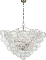 Talia 46" Takkrona — Julie Neill for Visual Comfort & Co. — Burnished Silver Leaf and Clear Swirled Glass