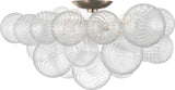 Talia 25" Flush Mount — Julie Neill for Visual Comfort & Co. — Burnished Silver Leaf and Clear Swirled Glass
