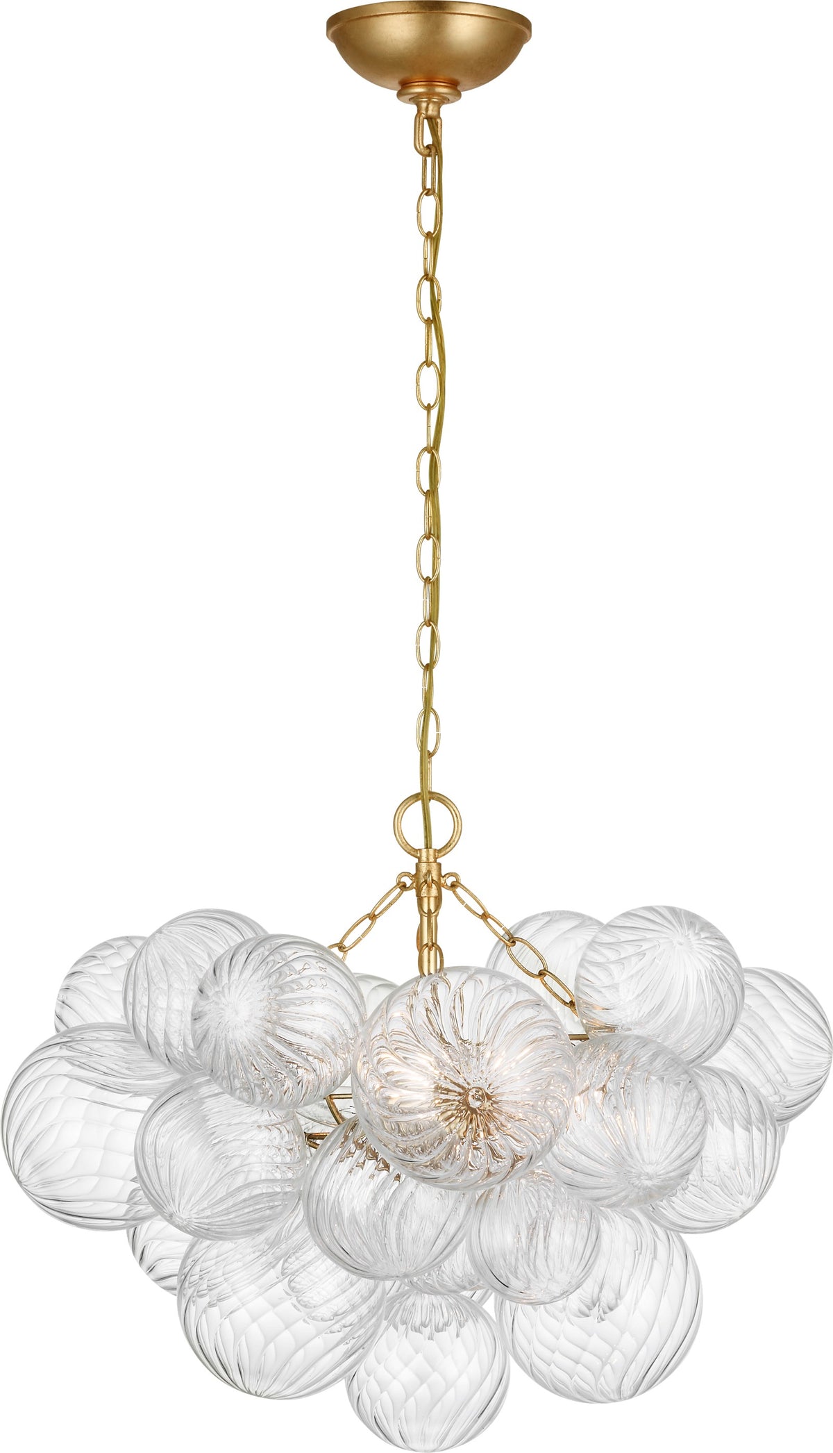 Talia Small Takkrona — Julie Neill for Visual Comfort & Co. — Gild and Clear Swirled Glass