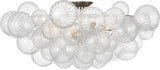 Talia 38" Flush Mount — Julie Neill for Visual Comfort & Co. — Burnished Silver Leaf and Clear Swirled Glass