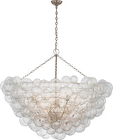 Talia 56" Takkrona — Julie Neill for Visual Comfort & Co. — Burnished Silver Leaf and Clear Swirled Glass