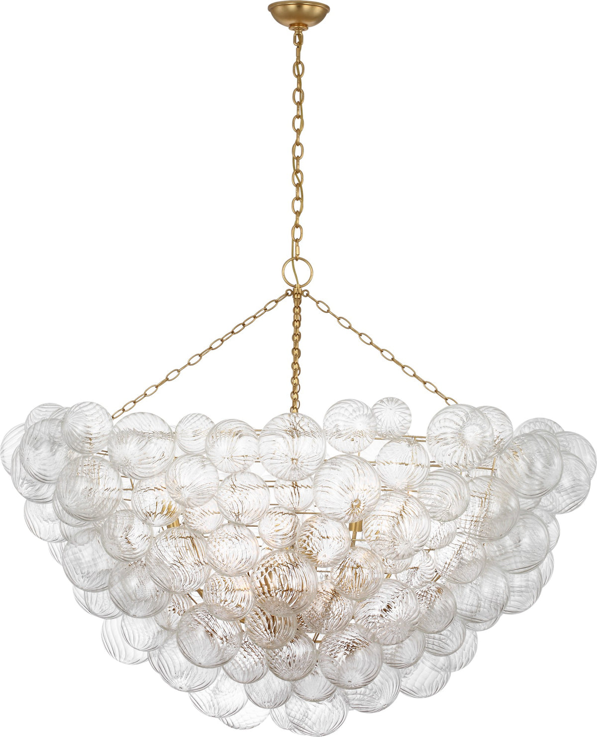 Talia 56" Takkrona — Julie Neill for Visual Comfort & Co. — Gild and Clear Swirled Glass