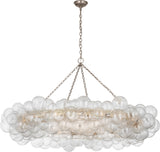 Talia 63" Ring Takkrona — Julie Neill for Visual Comfort & Co. — Burnished Silver Leaf and Clear Swirled Glass