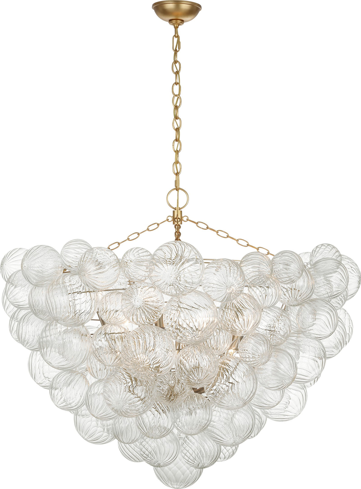 Talia 46" Takkrona — Julie Neill for Visual Comfort & Co. — Gild and Clear Swirled Glass