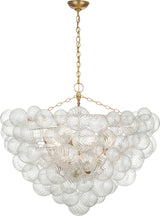 Talia 46" Takkrona — Julie Neill for Visual Comfort & Co. — Gild and Clear Swirled Glass