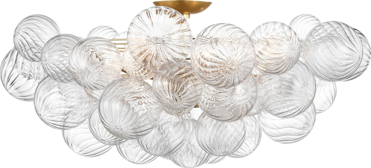Talia 38" Flush Mount — Julie Neill for Visual Comfort & Co. — Gild and Clear Swirled Glass