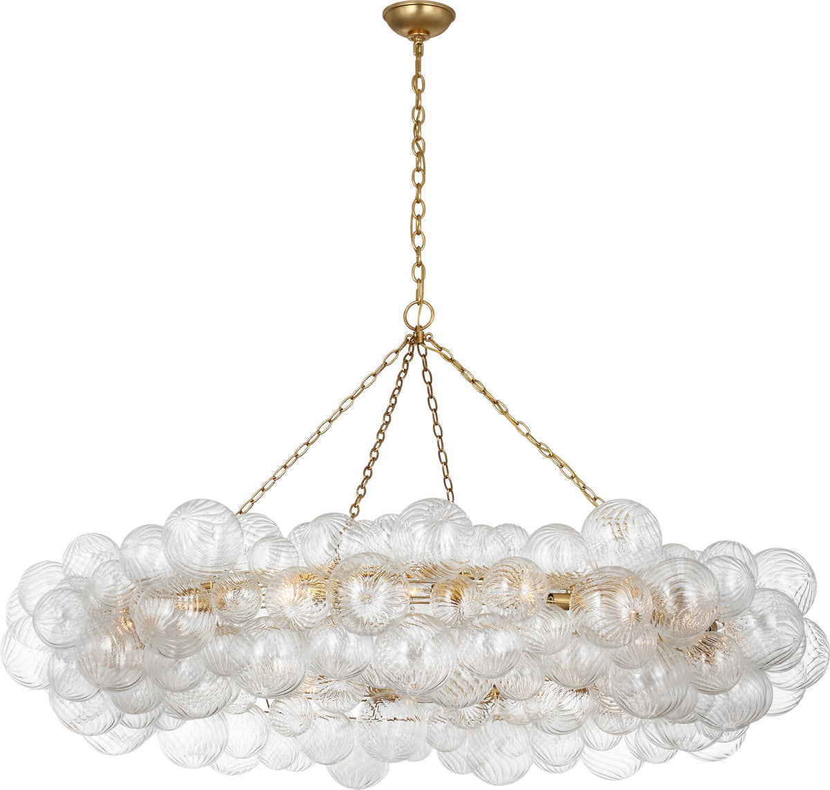 Talia 63" Ring Takkrona — Julie Neill for Visual Comfort & Co. — Gild and Clear Swirled Glass