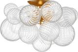 Talia 20" Flush Mount — Julie Neill for Visual Comfort & Co. — Gild and Clear Swirled Glass