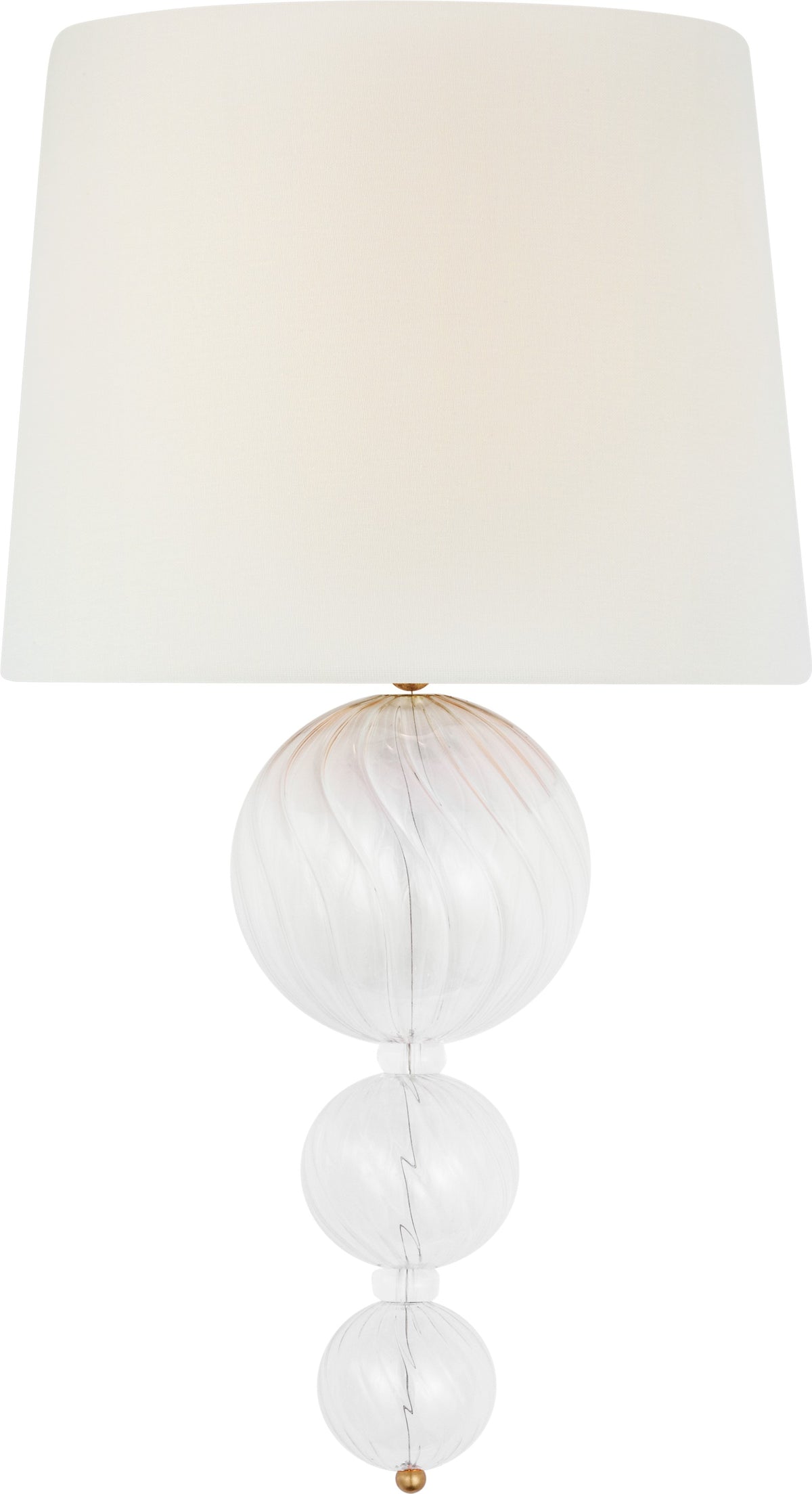 Talia 18" Vägglampa — Julie Neill for Visual Comfort & Co. — Gild and Clear Swirled Glass with Linen Shade