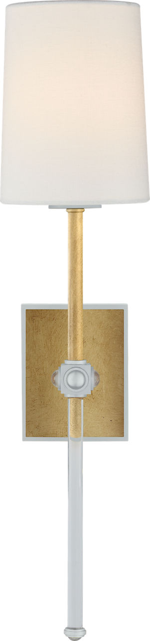 Lucia Vägglampa Medium — Julie Neill for Visual Comfort & Co. — Gild and Crystal with Linen Shade