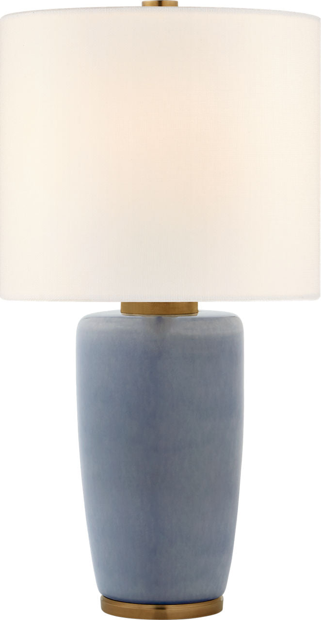 Chado Bordslampa Large — Barbara Barry for Visual Comfort & Co. — Polar Blue Crackle with Linen Shade