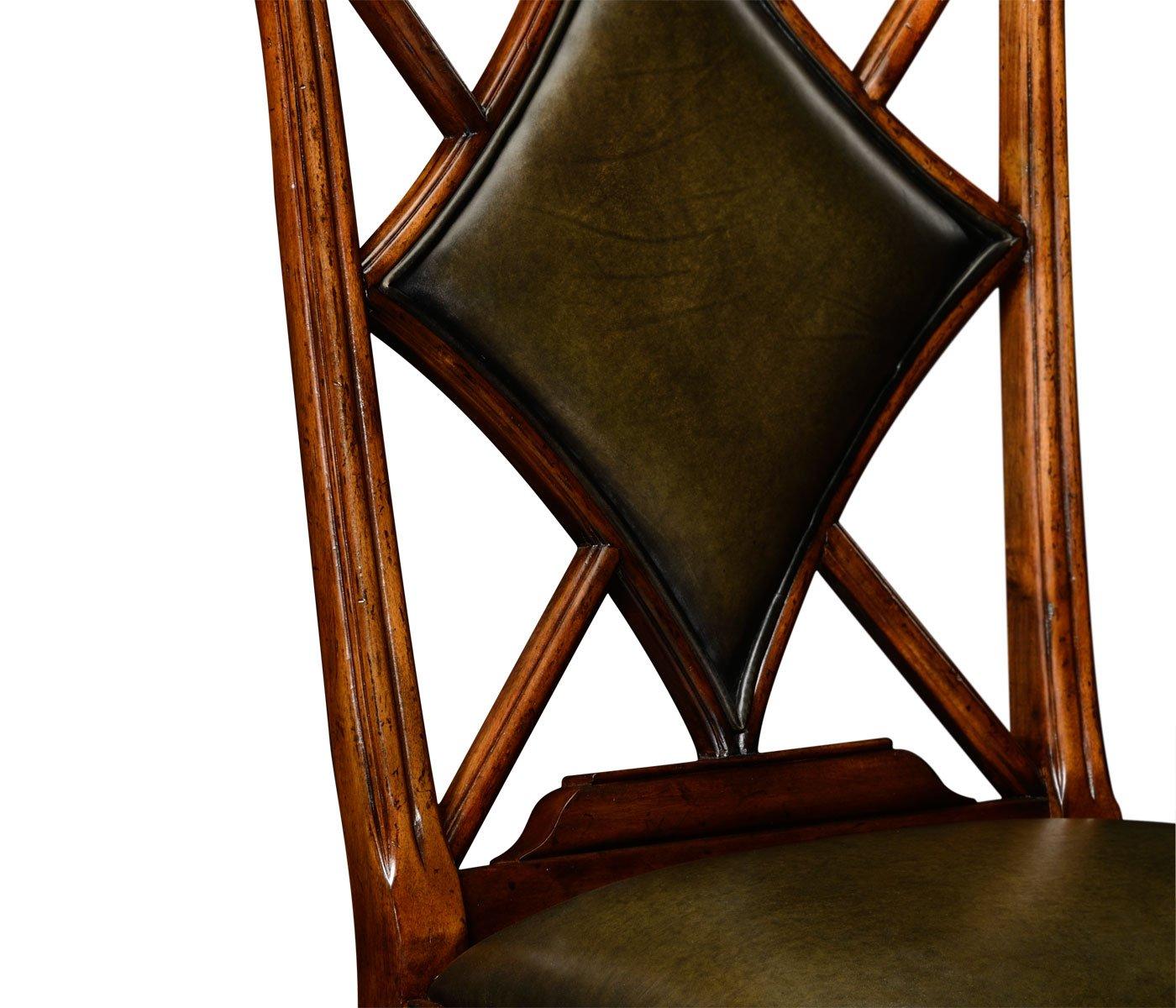 Chair Diamond Playing Card - English Green Leather