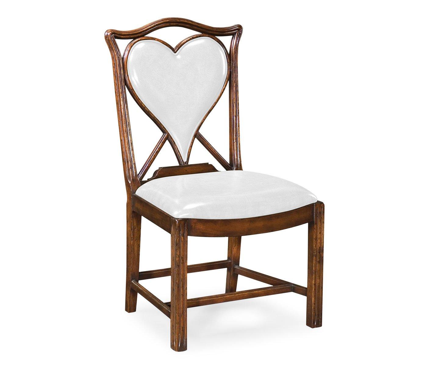 Chair Heart Playing Card - English Green Leather