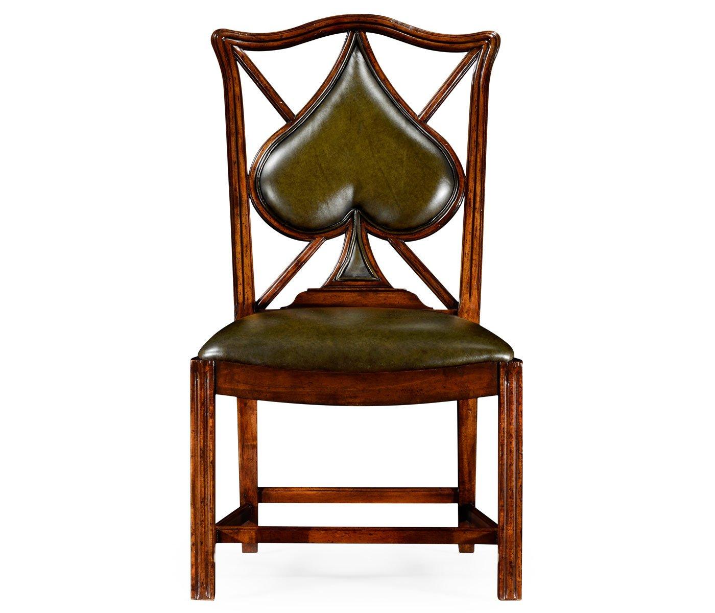 Chair Spade Playing Card - English Green Leather