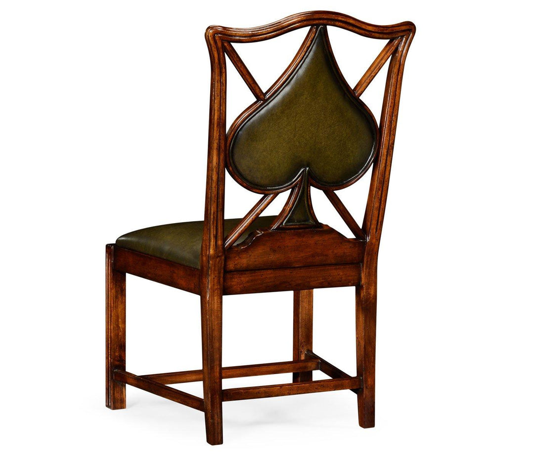 Chair Spade Playing Card - English Green Leather