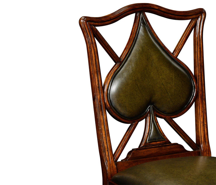Chair Spade Playing Card - English Green Leather