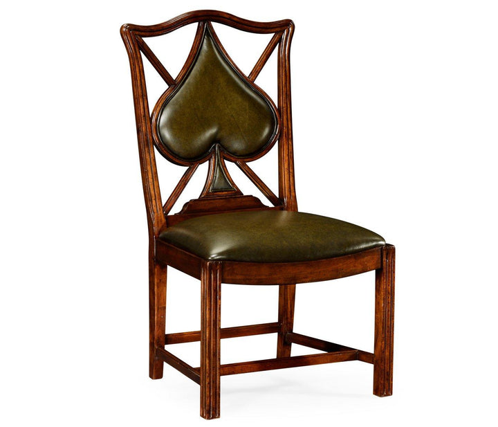 Chair Spade Playing Card - English Green Leather