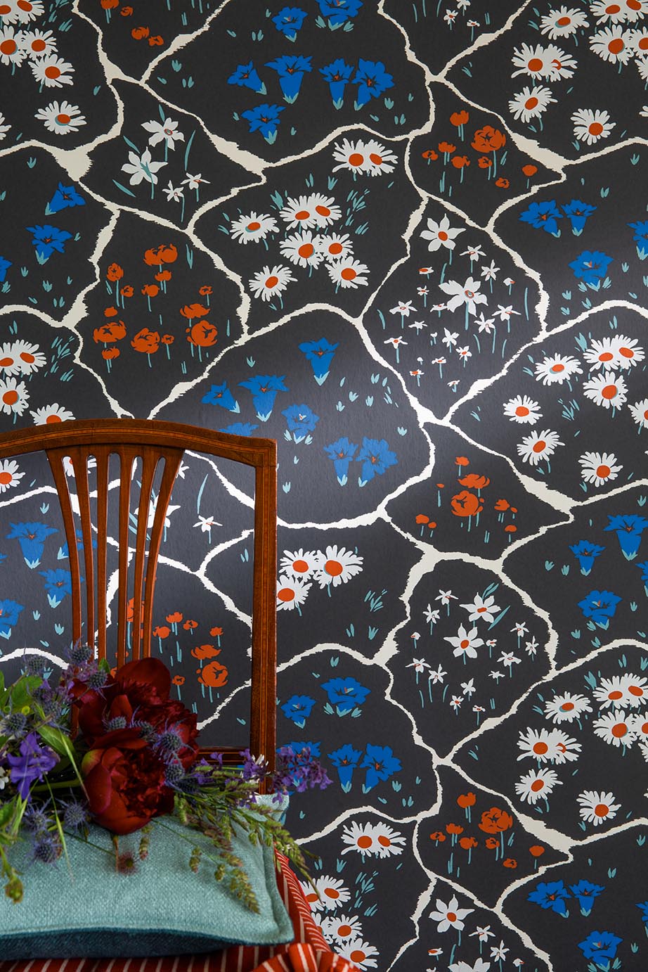 Champ Fleuri room setting — Pierre Frey wallpaper