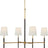 Hand-Rubbed Antique Brass and Chocolate Leather with Linen Shades