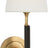 Hand-Rubbed Antique Brass and Chocolate Leather with Linen Shade