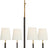 Hand-Rubbed Antique Brass and Chocolate Leather with Linen Shades