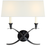 Cross Bouillotte Large Vägglampa – Bronze With Linen Shade