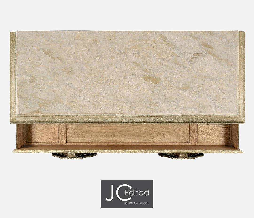 Chest of Drawers Eclectic with Marble Top - Limed Acacia