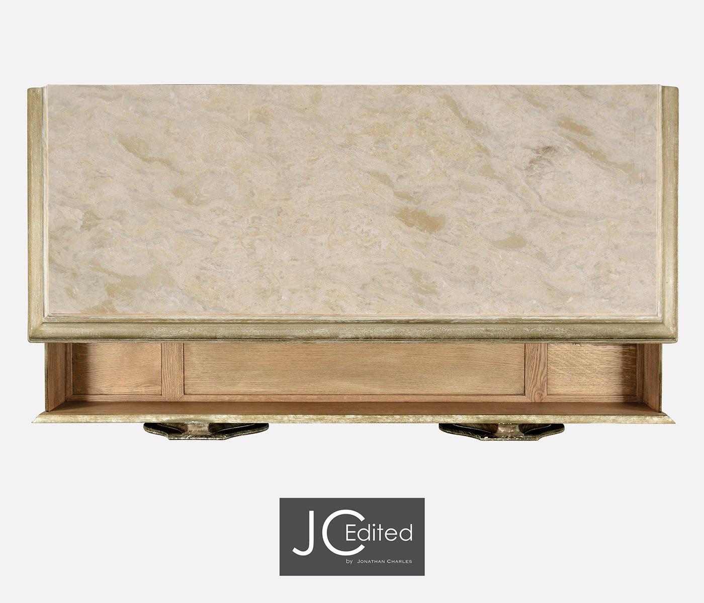 Chest of Drawers Eclectic with Marble Top - Limed Acacia